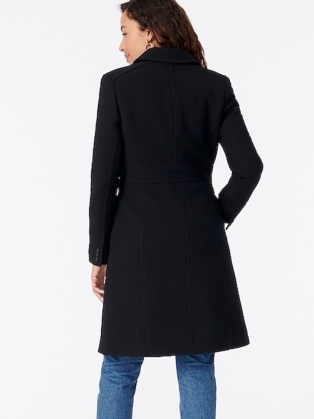 J. Crew Classic Lady Day Coat - Italian Double-Cloth Wool in Black - Picture 2 of 9